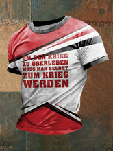 Männer Um den Krieg zu überleben bedrucktes Kurzarm-T-Shirt